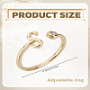 1Pc Brass Micro Pave Clear Cubic Zirconia Open Cuff Rings for Women RJEW-LP0002-37S-2