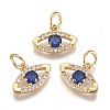 Brass Micro Pave Cubic Zirconia Charms ZIRC-F111-18G-1