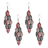2 Pairs 430 Stainless Steel Leaf Dangle Earrings EJEW-TA0001-83C-2