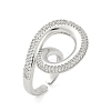Brass Micro Pave Clear Cubic Zirconia Cuff Rings for Women Men RJEW-Z080-04P-4