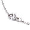 Steel Blue Glass Flat Round & Alloy Pendant Necklace NJEW-JN04453-01-4
