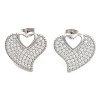 Brass Micro Pave Clear Cubic Zirconia Stud Earrings EJEW-U005-12A-P-1