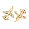 Brass Pave Cubic Zirconia Plane Connector Charms KK-L251-12G-2