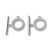 Rack Plating Brass Micro Pave Clear Cubic Zirconia Toggle Clasps KK-M272-11P-1