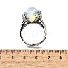 Natural & Synthetic Mixed Gemstone Wings Adjustable Rings RJEW-K241-04AS-6