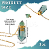1Pc Natural Fluorite Faceted Hexagonal Prism Perfume Bottle Pendant Necklaces NJEW-FH0001-24-5
