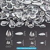 120Pcs 4 Style Transparent Teardrop Glass Cabochons GGLA-PH0001-33-4