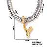 Golden Tone Brass Pave Clear Cubic Zirconia Letter Pendant Necklaces for Women YX4437-25-1
