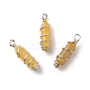 Natural Topaz Jade Double Terminal Pointed Pendants PALLOY-JF01686-04-1