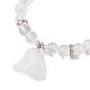 5Pcs 5 Styles Raw Rough Mixed Gemstone Charm Bracelets BJEW-JB10298-4