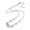 Brass Round Ball Bib Necklaces for Women NJEW-U015-03P-2