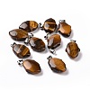 Natural Tiger Eye Pendants G-B041-03P-04-1