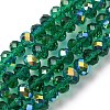 Electroplate Transparent Glass Beads Strands EGLA-A046-01B-23-1