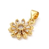 Rack Plating Brass Micro Pave Cubic Zirconia Pendants KK-G513-02G-2