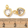 Brass Micro Pave Clear Cubic Zirconia Pendants KK-P275-33B-G-3