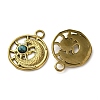 Synthetic Turquoise Sun and Moon Pendants STAS-P406-06G-2