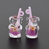 Imitation Bubble Tea Transparent Resin Pendants RESI-T052-04D-2