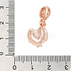 Rack Plating Alloy Crystal Rhinestone European Dangle Charms PALLOY-S189-36RG-3