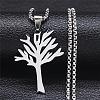 201 Stainless Steel Tree of Life Pendant Box Chain Necklaces FS-WGEEACC-02-1