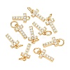SHEGRACE Brass Micro Pave Clear Cubic Zirconia Pendants XGRQ29227-394G-T-1
