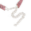Adjustable 3-Row Iron Rhinestone Cup Chain Pet Collars AJEW-A054-01E-3