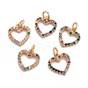 Brass Micro Pave Cubic Zirconia Charms ZIRC-L070-51G-1