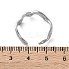 Non-Tarnish 304 Stainless Steel Wave Open Cuff Ring for Women RJEW-C040-02P-4