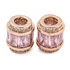 Rack Plating Brass Micro Pave Cubic Zirconia European Beads KK-F089-31RG-02-1