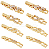 8Pcs 4 Styles Rack Plating Brass Clear Cubic Zirconia Watch Band Clasps KK-BC0009-76G-1
