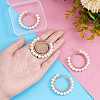 2 Pairs Natural Pearl Braided Big Hoop Earrings EJEW-UN0002-09-4
