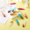 12Pcs 6 Colors Transparent Resin & Walnut Wood Big Pendants RESI-TA0003-45-6