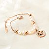 304 Stainless Steel Clover Charm Bracelets for Women BJEW-A036-26G-2