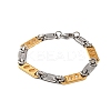 201 Stainless Steel Oval Link Chain Bracelets BJEW-B078-122GP-1