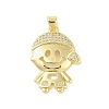 Rack Plating Brass Cubic Zirconia Pendants KK-S380-30G-02-1