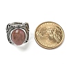 Natural Rhodonite Adjustable Rings RJEW-I108-02AS-13-5