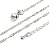 Brass Singapore Chains Necklaces for Women NJEW-D302-34P-5
