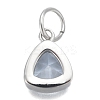 304 Stainless Steel Cubic Zirconia Pendant ZIRC-P080-B06-2
