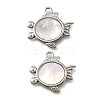 304 Stainless Steel Pave Natural White Shell Pendants STAS-C122-21E-02P-1