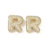 Brass Micro Pave Clear Cubic Zirconia Pendants KK-Z041-01G-R-1