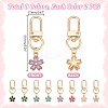 Alloy Enamel Flower Pendant Decorations HJEW-PHE00002-2