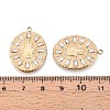 304 Stainless Steel Micro Pave Cubic Zirconia Pendants STAS-N109-205G-3