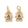 Brass Micro Pave Colorful Cubic Zirconia Charms KK-E068-VF144-2