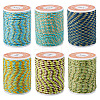 6 Rolls 6 Colors 4-Ply Polycotton Cord with Metallic Thread OCOR-TA0003-05A-1