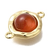 Natural Carnelian(Dyed & Heated) Flat Round Links Connector Charms KK-K388-04G-2