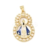 Brass Enamel Pendants KK-B141-32G-1