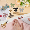 9Pcs 9 Colors Bowknot Hotfix Rhinestone (Hot Melt Adhesive On The Back) DIY-FG0006-12-3