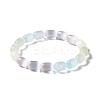 Natural Selenite Column Beaded Stretch Bracelet for Women BJEW-I312-04-1