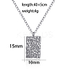 Fashionable 304 Stainless Steel Irregular Textured Rectangle Pendant Necklaces for Women EN2201-2-2