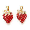 Brass Micro Pave Cubic Zirconia Pendants KK-N265-11G-1