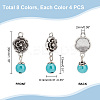 Glass Pearl & ABS Plastic Imitation Pearl Round Pendants and Tibetan Style Findings FIND-PH0008-86-2